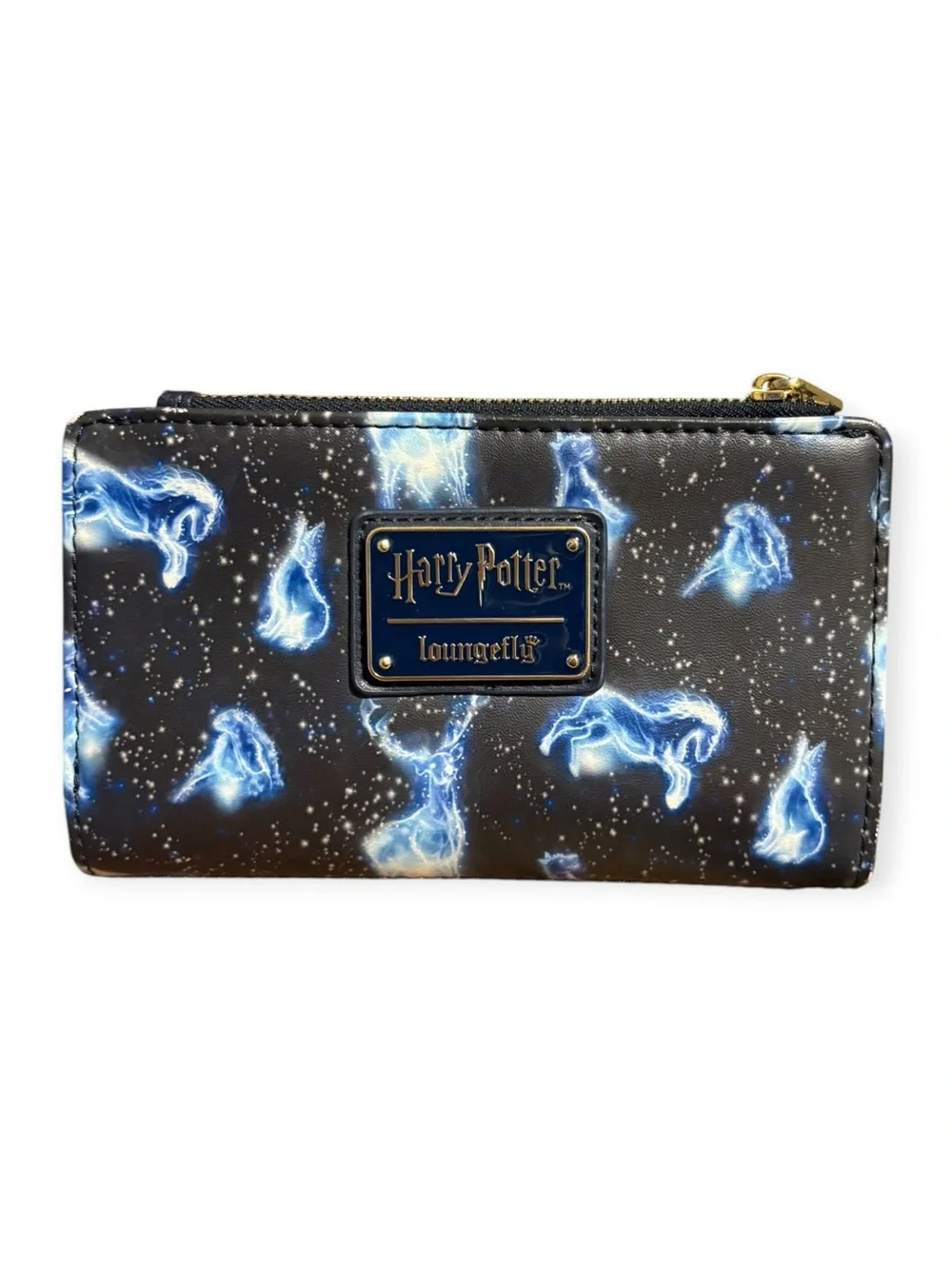 Loungefly Harry Potter Expecto Patronus Zip Wallet Navy & Blue Constellation EUC